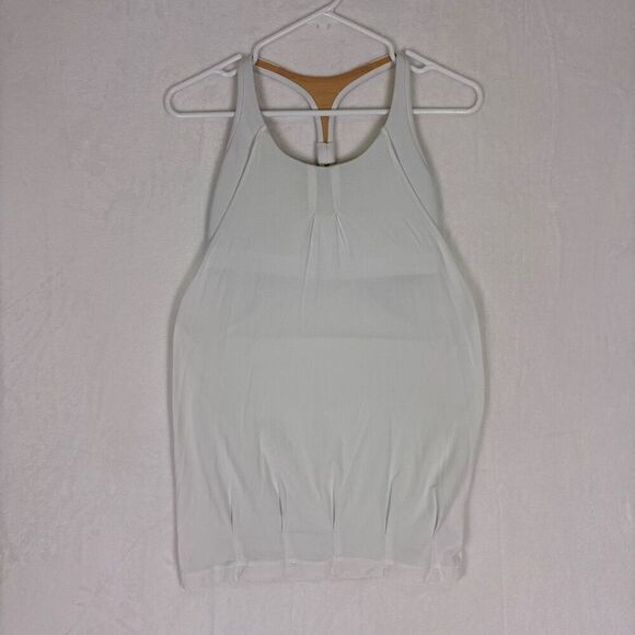 Lululemon White Racerback Tank Top with Built In Sports Bra Size 8 - Picture 1 of 10